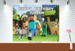 Minecraft birthday backdrop