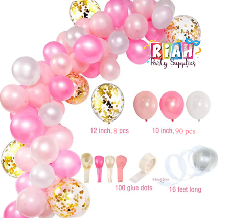 Pink-White-Gold-Balloon-Garland-Kit