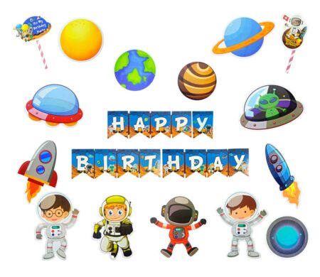 18Pcs Space Theme Birthday Decoration Kit