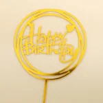 RPS-Acrylic Cake Topper Round-Gold