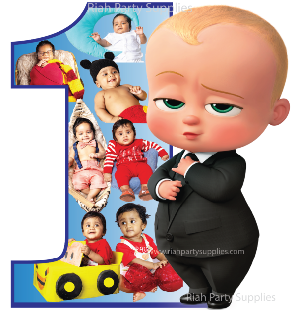 Number 1 Boss Baby Photo Collage - First Birthday