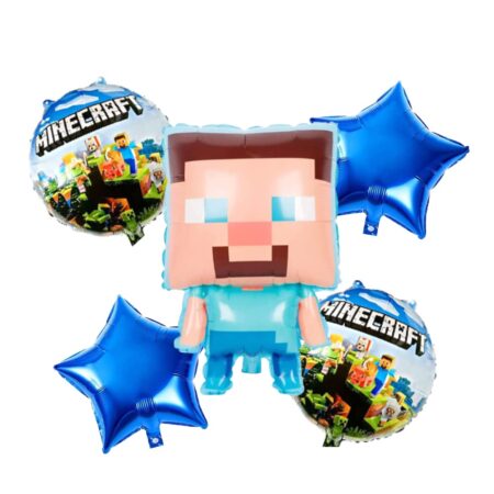5 Pcs Minecraft Foil Balloon Set