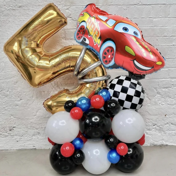 Crazy Car Racing Theme Baby Boy 1-9th Birthday Party Balloon Bouquet