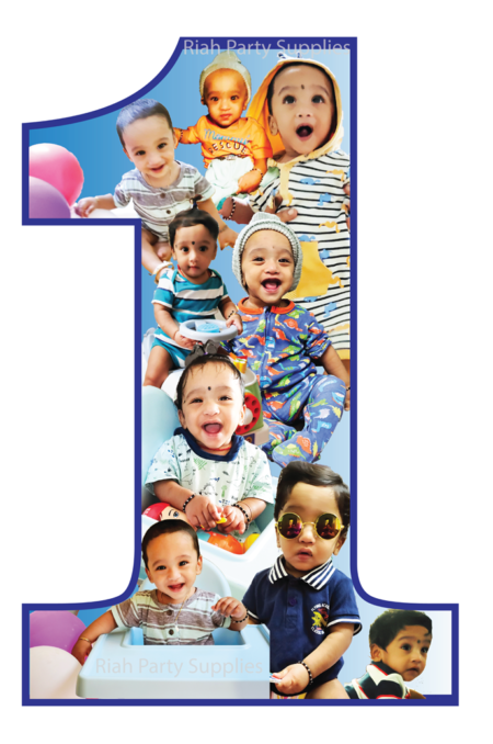Number 1 Photo Collage - First Birthday Decoration