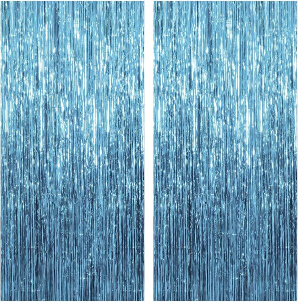 2 Pack Blue Streamers Party Decorations Blue Fringe Backdrop Themed Party Decorations