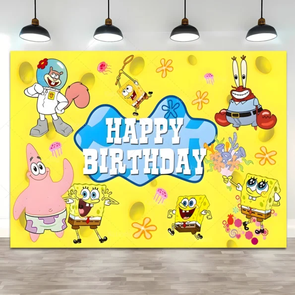 Spongebob Birthday Backdrop Decoration