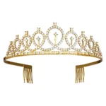 RPS-Tiara Birthday Girl Queen Crystal Crown for Women Kids Gift-Gold-01