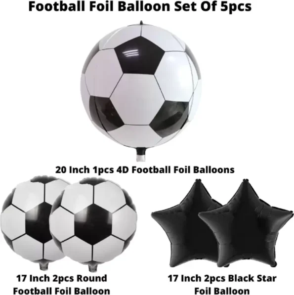 Football Foil Balloon Set Of 5pcs for Football Theme Party Decoration