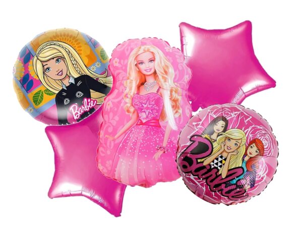 5 Pcs Barbie Princess Foil Balloon set for Balloon Bouquet Birthday Decoration