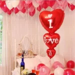 Foil Balloon With I Love You Word and Heart Design For Party Decoration