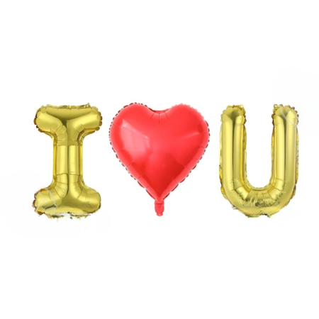 I Love U foil Balloon Set
