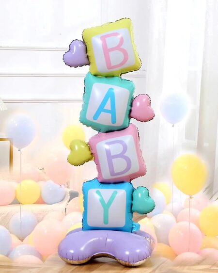 BABY Box Foil Balloon - Pastel Multicolor