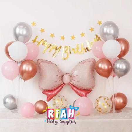 Minnie Pink Birthday Decoration Pack with Balloon Stands