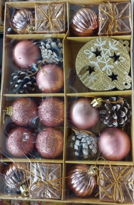 Rose Gold Christmas Ball Set of 22 Pieces-Christmas Decoration