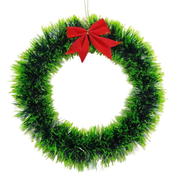 Green - Merry Christmas Wreath with red ribbon