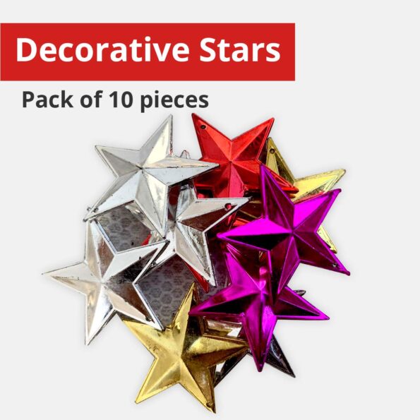 Christmas Star for Xmas Party Hanging Ornament Christmas Decoration Home Party Decor (10 Pcs)