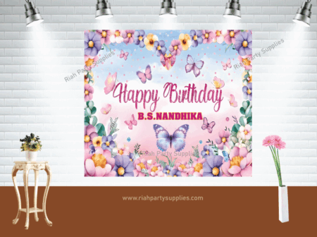 Customized Butterfly Birthday Backdrop