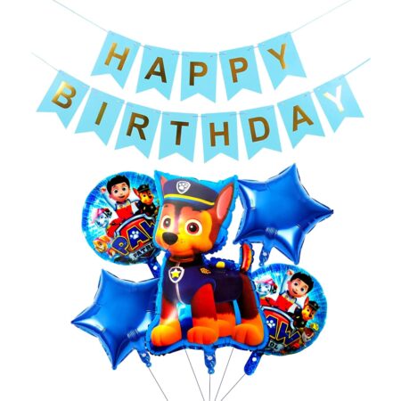 Paw Patrol Foil Set of 5 with Happy Birthday Blue