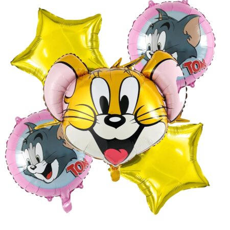 5 PCs Tom & Jerry Foil Balloon Set