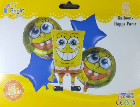 5 Pcs SpongeBob Foil Balloon set