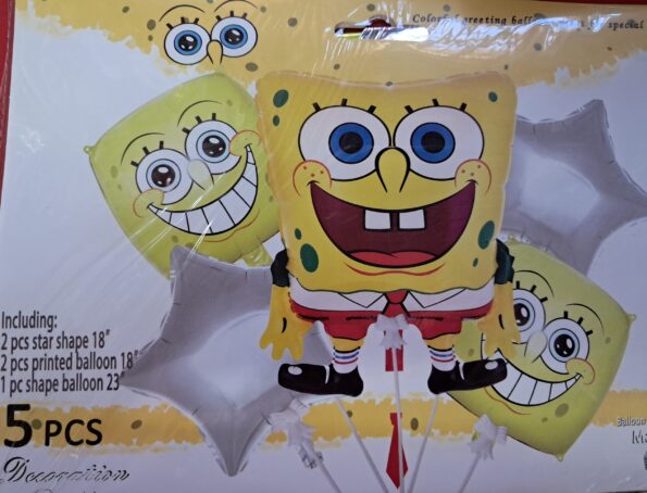 5 PCs SpongeBob Foil Balloon Set