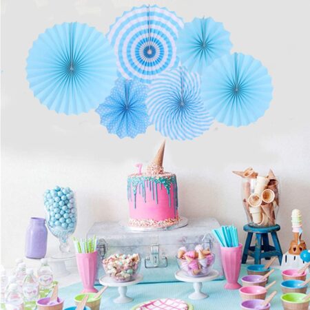 6pcs Paper Fan Decorations