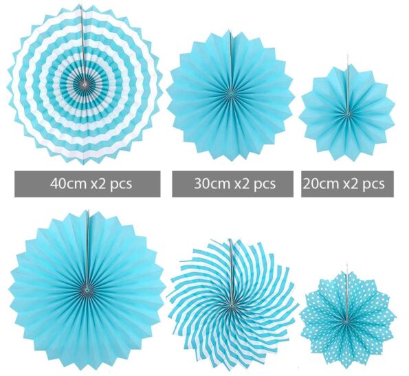 6pcs Paper Fan Decorations
