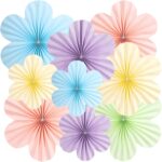 9Pcs-Paper Fans Paper Flowers Decorations-Pastel-Multicolor-03