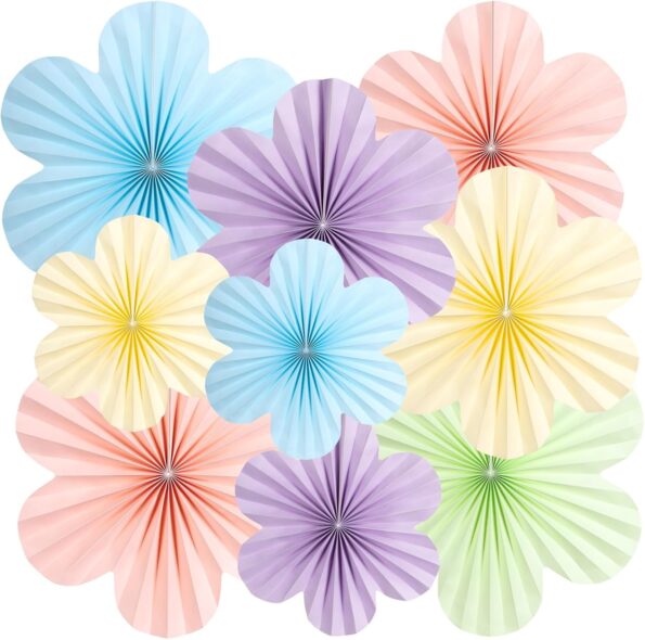 9 Pcs Pastel Flower Party Decorations