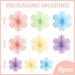 9Pcs-Paper Fans Paper Flowers Decorations-Pastel-Multicolor-03