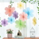 9Pcs-Paper Fans Paper Flowers Decorations-Pastel-Multicolor-03