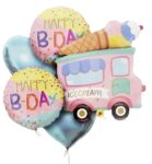 IceCream Truck Van Shape Pastel Foil Balloon Set – 02
