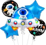 5 PCs Satellite Space theme Foil Balloon Set for Space theme Birthday Decorations