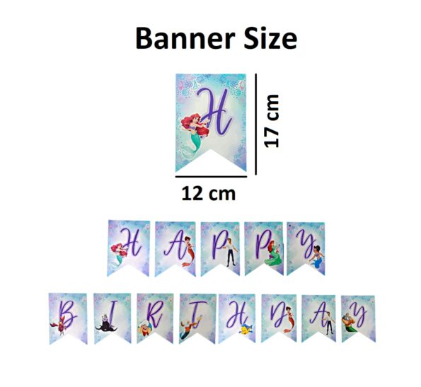 Mermaid happy birthday bunting for under the sea or mermaid birthday party decorations