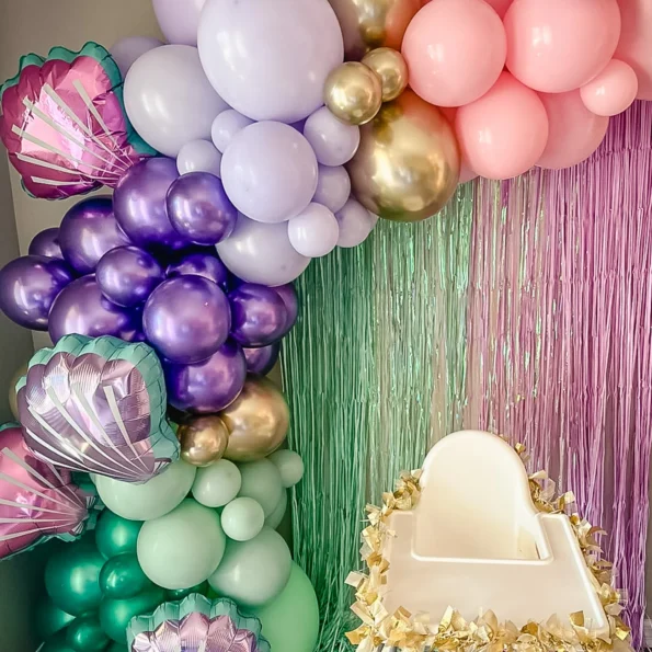 Shell Foil Balloon for Mermaid Birthday Decorations