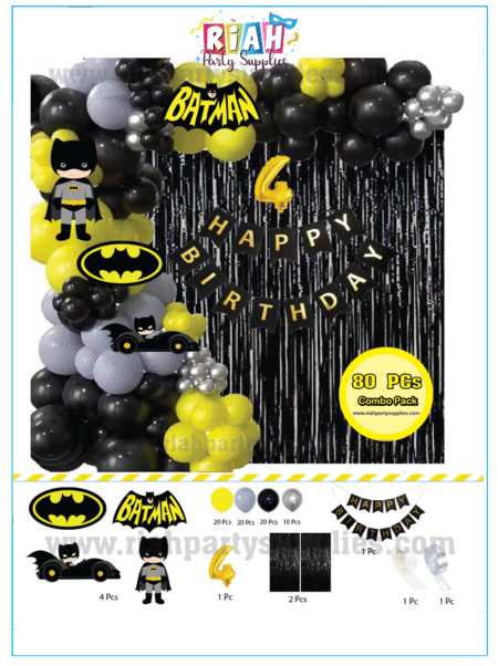 80 Pcs Batman Birthday Decoration Pack