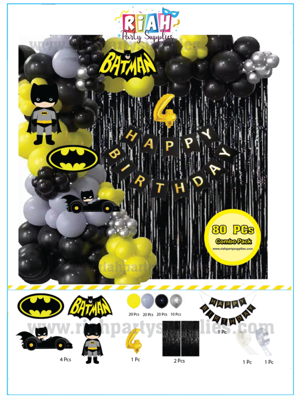80 Pcs Batman Birthday Decoration Pack