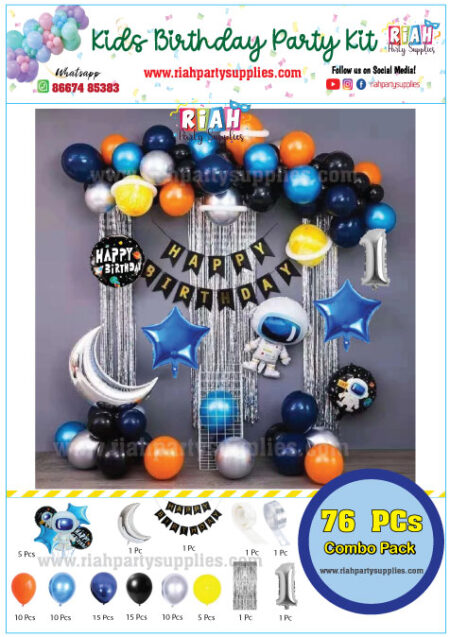 76 Pcs Space theme Birthday Decoration Pack