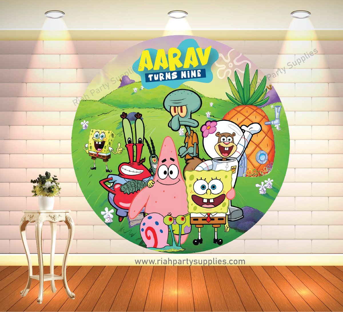 2025-RPS-SpongeBob-theme-flex-backdrop Customized Spongebob Birthday Backdrop Decoration