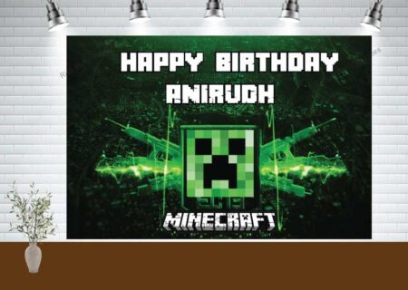 Customized 6x4 Minecraft Birthday Backdrop
