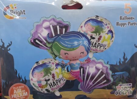 5 Pcs Mermaid Foil Balloon Set
