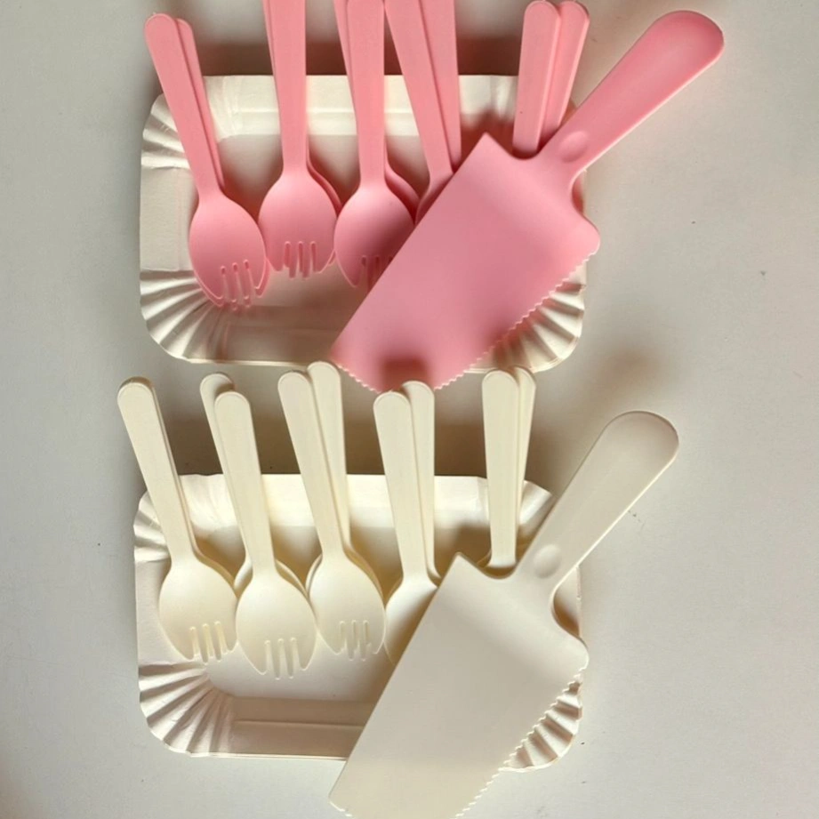 Cake Serving set-image-original-cream-pink-2181 21 PCs Cake Serving Set - Forks & Disposable Plates