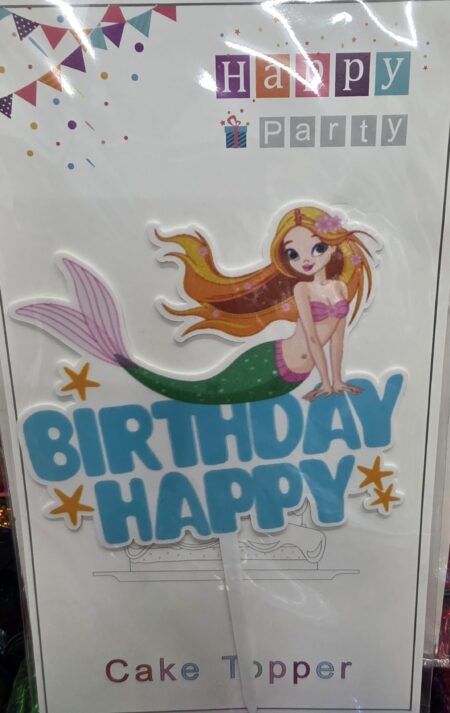 Happy Birthday Mermaid theme Cake Topper